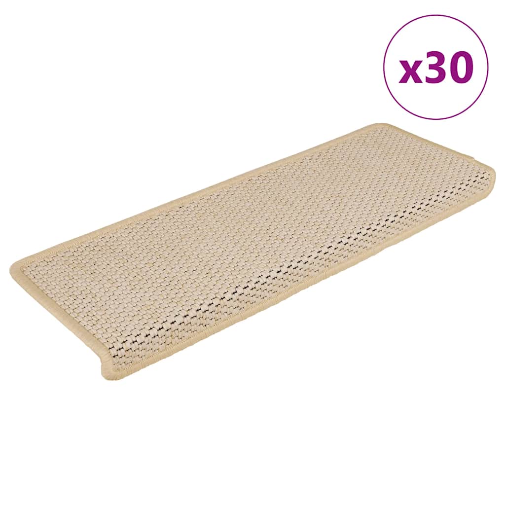 vidaXL Stufenmatten Selbstklebend Sisal-Optik 30 Stk. 65x21x4cm Berber