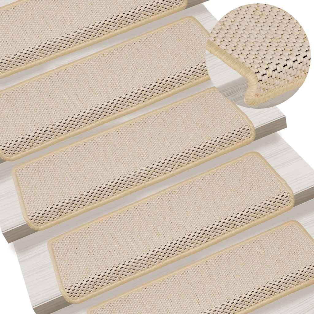 vidaXL Stufenmatten Selbstklebend Sisal-Optik 30 Stk. 65x21x4cm Berber