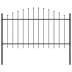 vidaXL Gartenzaun 3 pcs Grau 170 x 140 cm Pulverbeschichteter Stahl
