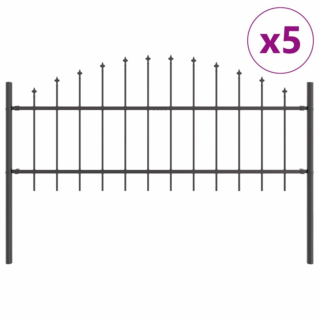 vidaXL Gartenzaun Woerden 5 pcs Grau