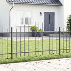 vidaXL Gartenzaun 5 pcs Grau 170 x 140 cm Pulverbeschichteter Stahl