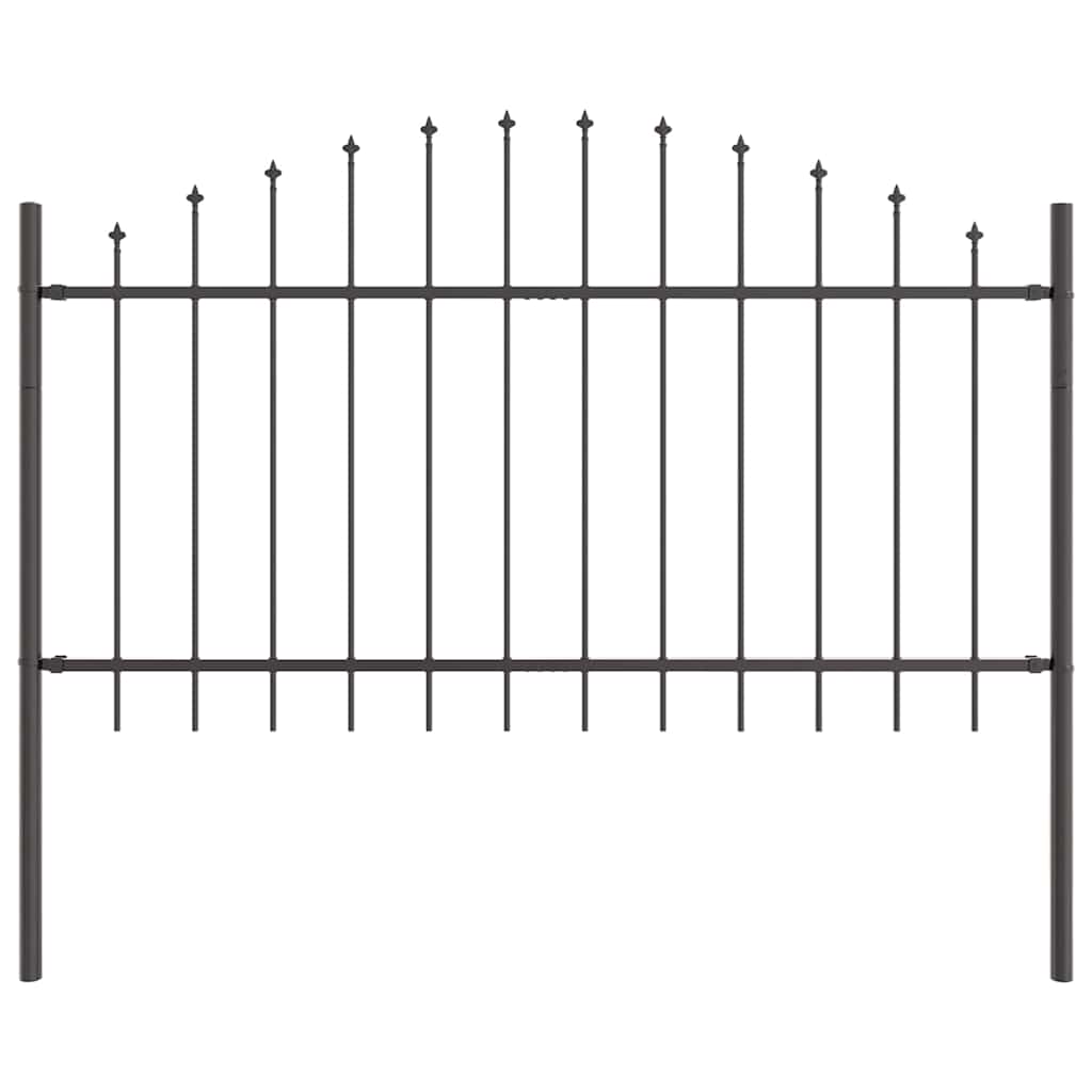 vidaXL Gartenzaun 6 pcs Grau 170 x 140 cm Pulverbeschichteter Stahl