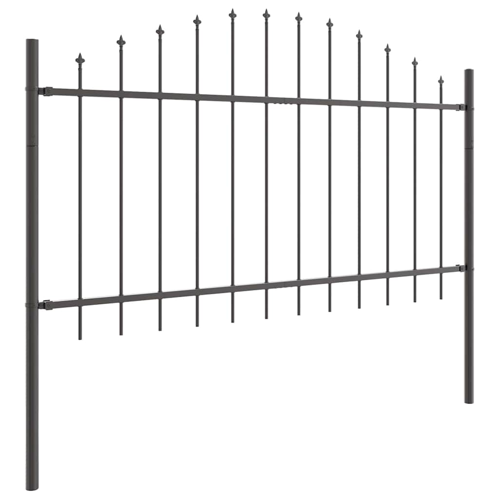 vidaXL Gartenzaun 7 pcs Grau 170 x 140 cm Pulverbeschichteter Stahl