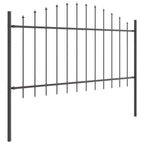 vidaXL Gartenzaun 7 pcs Grau 170 x 140 cm Pulverbeschichteter Stahl