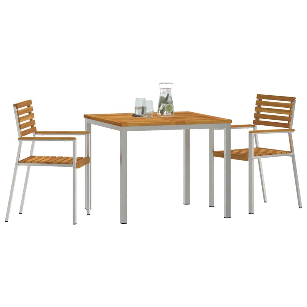 vidaXL Garten Essgruppe 3 pcs Braun Massivholz Akazie