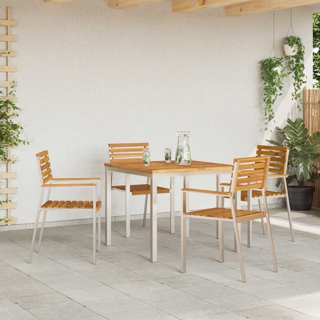 vidaXL Garten Essgruppe 5 pcs Braun Massivholz Akazie