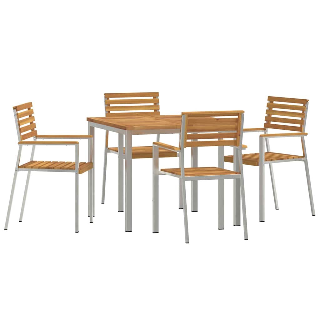 vidaXL Garten Essgruppe 5 pcs Braun Massivholz Akazie