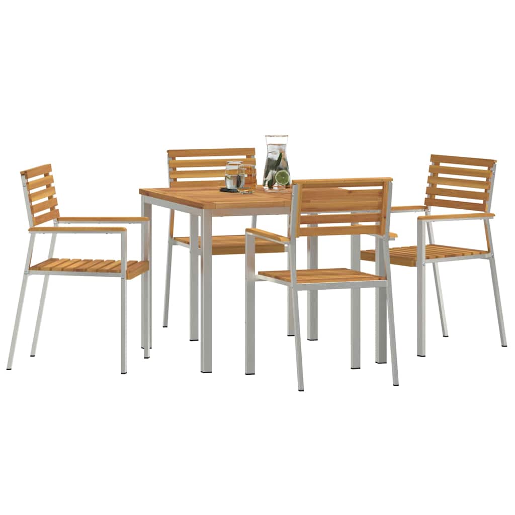 vidaXL Garten Essgruppe 5 pcs Braun Massivholz Akazie