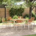 vidaXL Garten Essgruppe 7 pcs Braun Massivholz Akazie