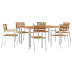 vidaXL Garten Essgruppe 7 pcs Braun Massivholz Akazie