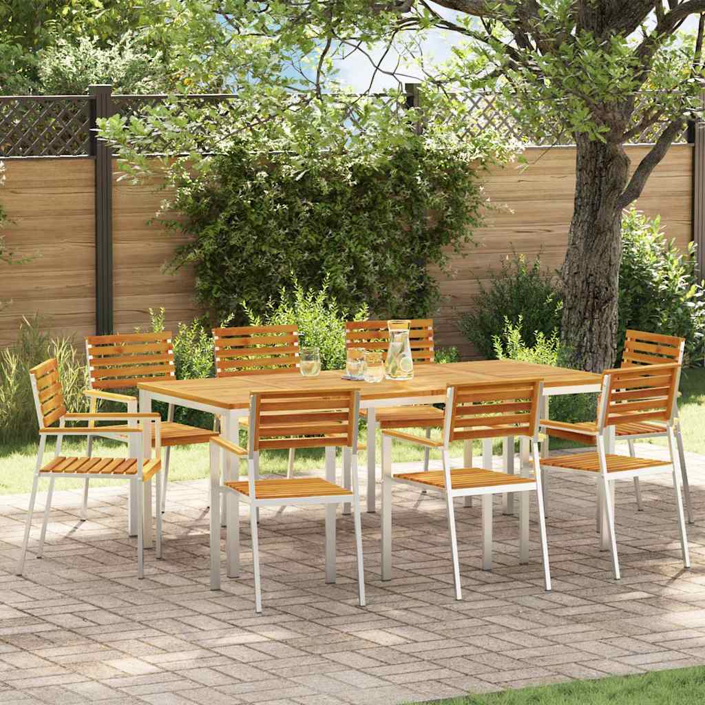 vidaXL Garten Essgruppe 9 pcs Braun Massivholz Akazie