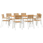 vidaXL Garten Essgruppe 9 pcs Braun Massivholz Akazie