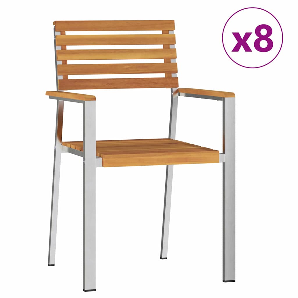 vidaXL Garten Essgruppe 9 pcs Braun Massivholz Akazie