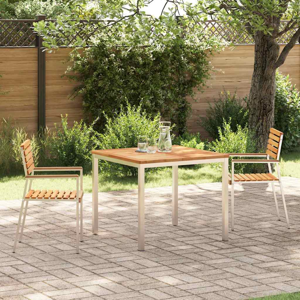 vidaXL Garten Essgruppe 3 pcs Braun Massivholz Teak