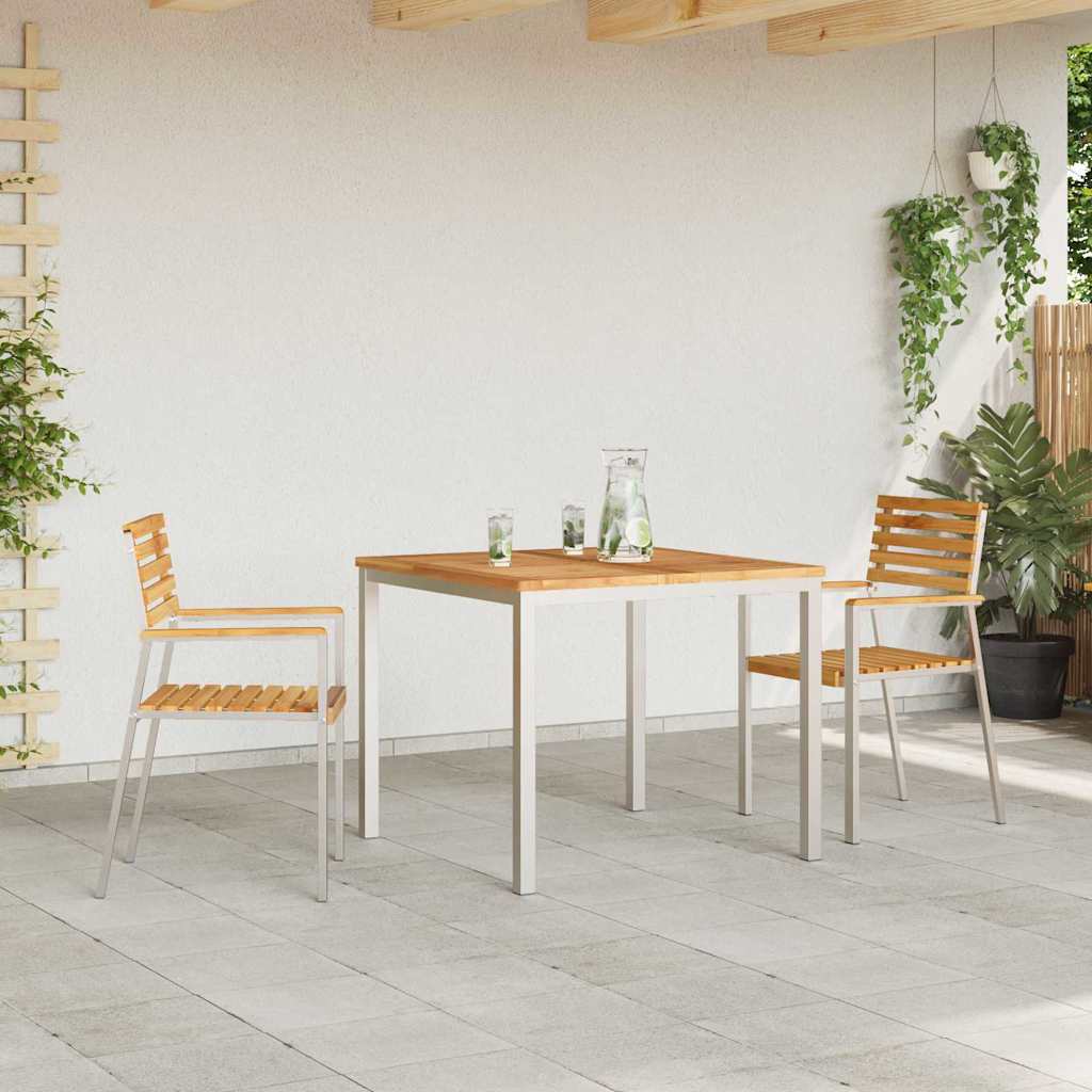vidaXL Garten Essgruppe 3 pcs Braun Massivholz Teak
