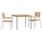 vidaXL Garten Essgruppe 3 pcs Braun Massivholz Teak