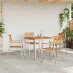 vidaXL Garten Essgruppe 5 pcs Braun Massivholz Teak