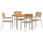 vidaXL Garten Essgruppe 5 pcs Braun Massivholz Teak
