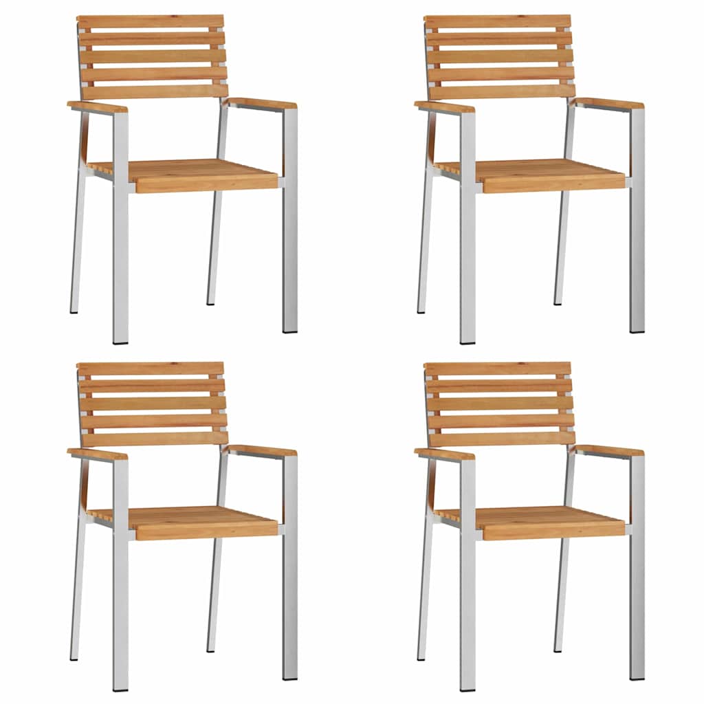 vidaXL Garten Essgruppe 5 pcs Braun Massivholz Teak