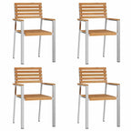 vidaXL Garten Essgruppe 5 pcs Braun Massivholz Teak