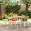 vidaXL Garten Essgruppe 5 pcs Braun Massivholz Teak