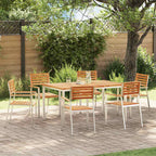 vidaXL Garten Essgruppe 7 pcs Braun Massivholz Teak