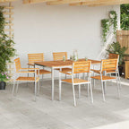 vidaXL Garten Essgruppe 7 pcs Braun Massivholz Teak