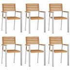 vidaXL Garten Essgruppe 7 pcs Braun Massivholz Teak