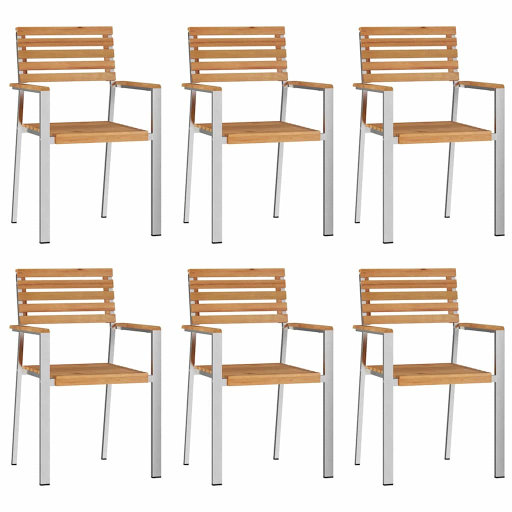 vidaXL Garten Essgruppe 7 pcs Braun Massivholz Teak