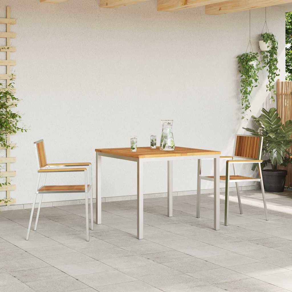 vidaXL Outdoortisch-Set 3 pcs Braun Massivholz Akazie