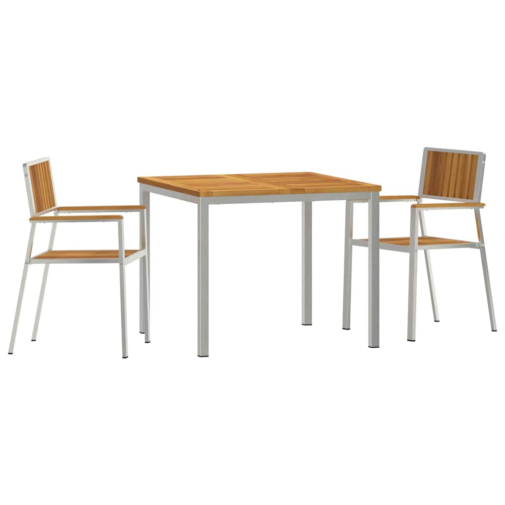 vidaXL Outdoortisch-Set 3 pcs Braun Massivholz Akazie