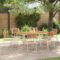 vidaXL Outdoortisch-Set 7 pcs Braun Massivholz Akazie