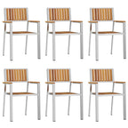vidaXL Outdoortisch-Set 7 pcs Braun Massivholz Akazie