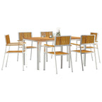 vidaXL Outdoortisch-Set 7 pcs Braun Massivholz Akazie