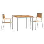 vidaXL Outdoortisch-Set 3 pcs Braun Massivholz Teak