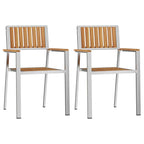 vidaXL Outdoortisch-Set 3 pcs Braun Massivholz Teak