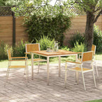vidaXL Outdoortisch-Set 5 pcs Braun Massivholz Teak