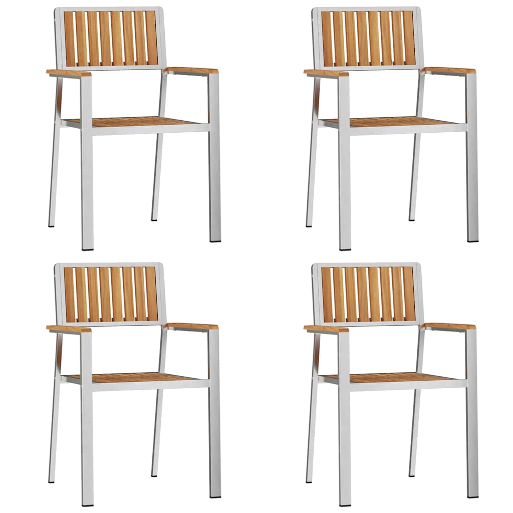 vidaXL Outdoortisch-Set 5 pcs Braun Massivholz Teak