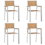 vidaXL Outdoortisch-Set 5 pcs Braun Massivholz Teak