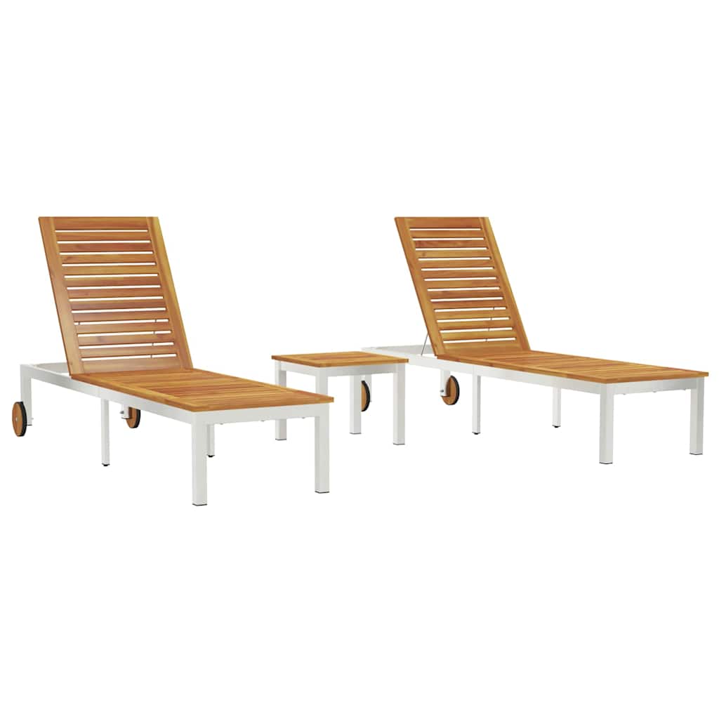 vidaXL Liege 2-Person 3 pcs Braun Massivholz Akazie