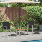 vidaXL Garten Essgruppe 3 pcs Braun und Schwarz Massivholz Akazie