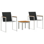 vidaXL Garten Essgruppe 3 pcs Braun und Schwarz Massivholz Akazie