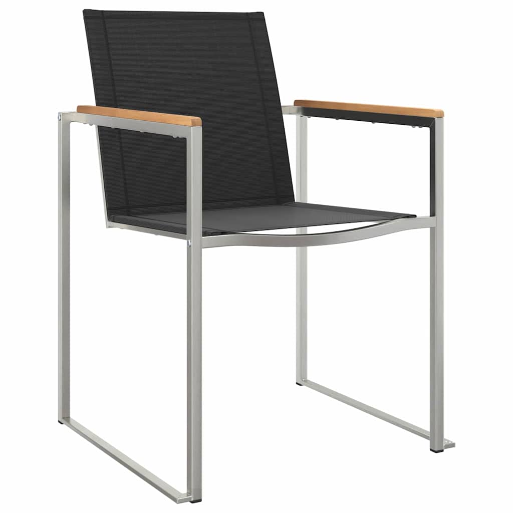 vidaXL Garten Essgruppe 3 pcs Braun und Schwarz Massivholz Akazie
