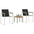 vidaXL Garten Essgruppe 3 pcs Braun und Schwarz Massivholz Akazie