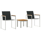 vidaXL Garten Essgruppe 3 pcs Braun und Schwarz Massivholz Teak