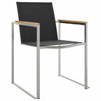 vidaXL Garten Essgruppe 3 pcs Braun und Schwarz Massivholz Teak