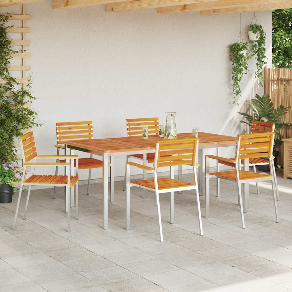 vidaXL Gartenstuhl 6 pcs Öl-Natur 56 x 54,5 x 87 cm Massivholz Akazie