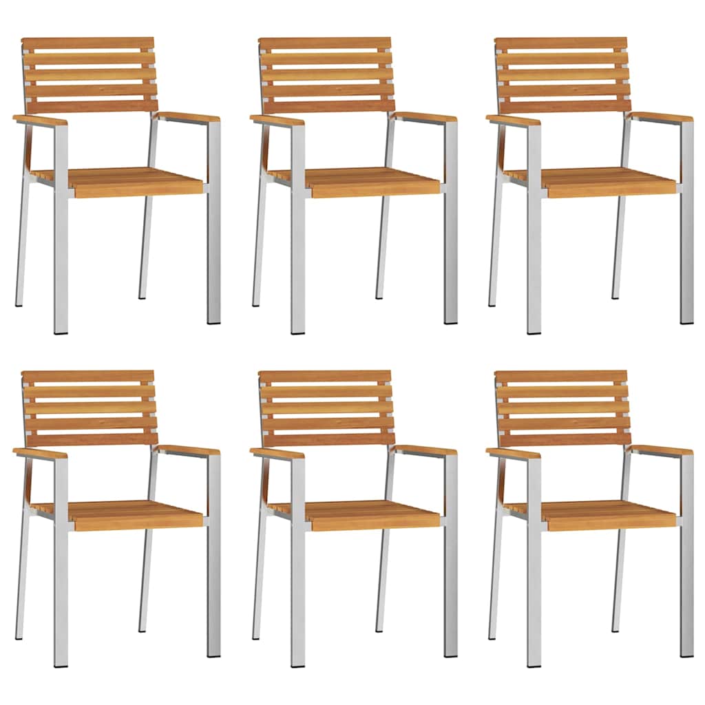 vidaXL Gartenstuhl 6 pcs Öl-Natur 56 x 54,5 x 87 cm Massivholz Akazie