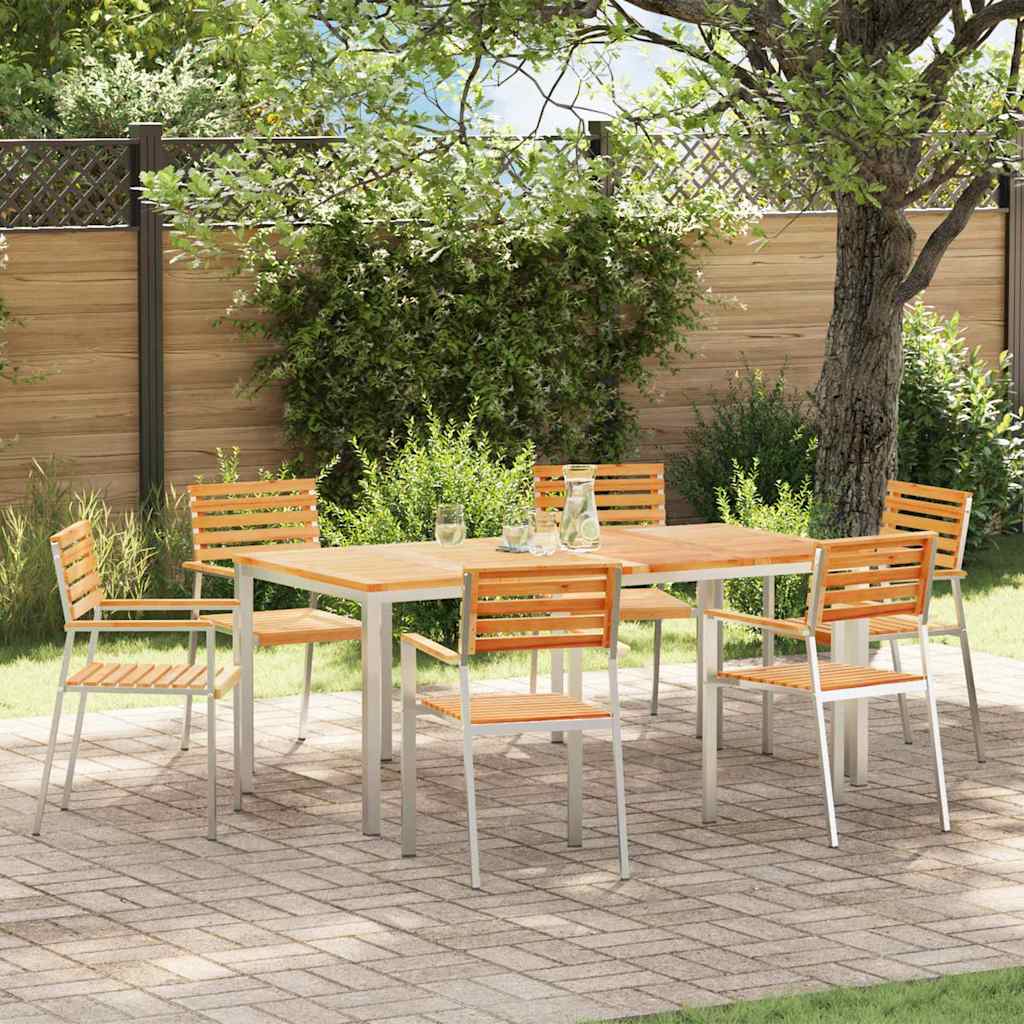 vidaXL Gartenstuhl 6 pcs Öl-Natur 56 x 54,5 x 87 cm Massivholz Teak