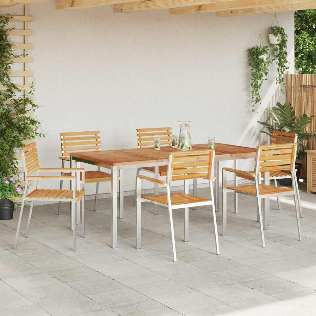 vidaXL Gartenstuhl 6 pcs Öl-Natur 56 x 54,5 x 87 cm Massivholz Teak